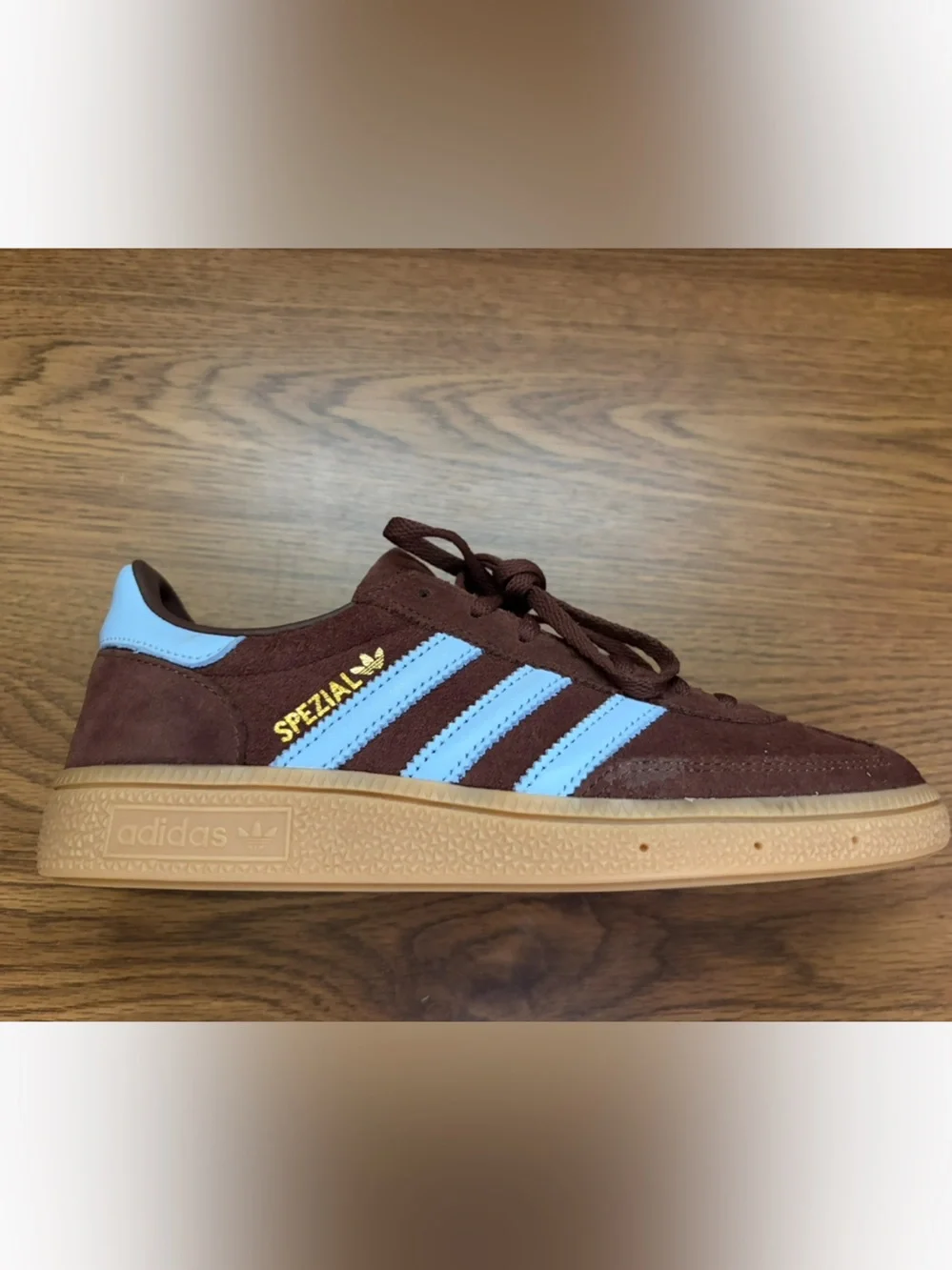 adidas Spezial Suede Sneaker in Brown & Light Blue women’s